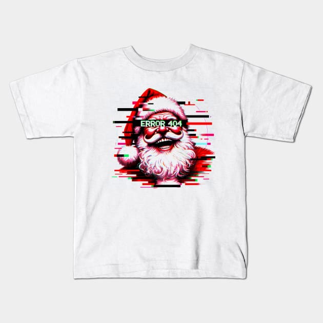 Retro Glitchmas: 19th Edition Santa Claus Tee Kids T-Shirt by Klimek Prints